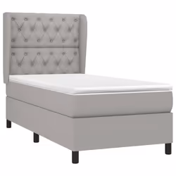 vidaXL Giroletto a Molle con Materasso Grigio Chiaro 80x200 cm Tessuto - Vista aggiuntiva 3