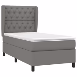 vidaXL Giroletto a Molle con Materasso Grigio Scuro 80x200 cm Tessuto - Vista aggiuntiva 3