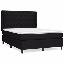 vidaXL Giroletto a Molle con Materasso Nero 140x190 cm in Tessuto - Vista aggiuntiva 2