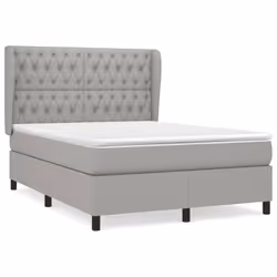 vidaXL Giroletto a Molle con Materasso Grigio Chiaro 140x200cm Tessuto - Vista aggiuntiva 2