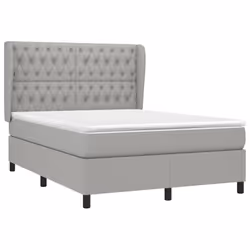 vidaXL Giroletto a Molle con Materasso Grigio Chiaro 140x200cm Tessuto - Vista aggiuntiva 3