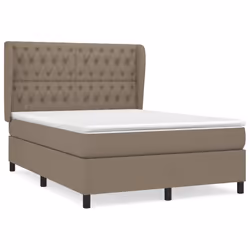 vidaXL Giroletto a Molle con Materasso Tortora 140x200 cm in Tessuto - Vista aggiuntiva 2