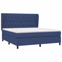 vidaXL Giroletto a Molle con Materasso Blu 160x200 cm in Tessuto - Vista aggiuntiva 3