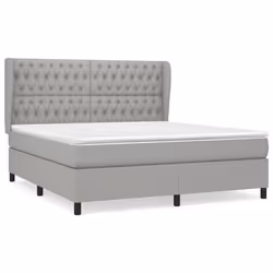 vidaXL Giroletto a Molle con Materasso Grigio Chiaro180x200 cm Tessuto - Vista aggiuntiva 2