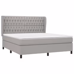 vidaXL Giroletto a Molle con Materasso Grigio Chiaro180x200 cm Tessuto - Vista aggiuntiva 3