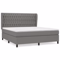 vidaXL Giroletto a Molle con Materasso Grigio Scuro 180x200 cm Tessuto - Vista aggiuntiva 2