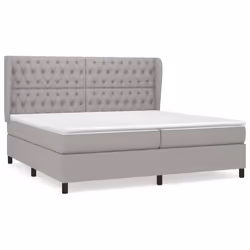 vidaXL Giroletto a Molle con Materasso Grigio Chiaro 200x200cm Tessuto - Vista aggiuntiva 2