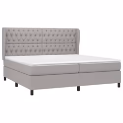 vidaXL Giroletto a Molle con Materasso Grigio Chiaro 200x200cm Tessuto - Vista aggiuntiva 3