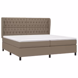 vidaXL Giroletto a Molle con Materasso Tortora 200x200 cm in Tessuto - Vista aggiuntiva 3