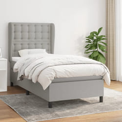 vidaXL Giroletto a Molle con Materasso Grigio Chiaro 80x200 cm Tessuto