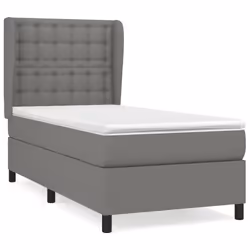 vidaXL Giroletto a Molle con Materasso Grigio Scuro 80x200 cm Tessuto - Vista aggiuntiva 2