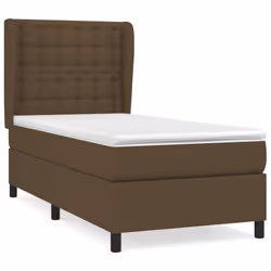 vidaXL Giroletto a Molle con Materasso Marrone Scuro 80x200 cm Tessuto - Vista aggiuntiva 2