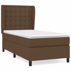 vidaXL Giroletto a Molle con Materasso Marrone Scuro 90x190cm Tessuto - Vista aggiuntiva 2