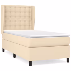 vidaXL Giroletto a Molle con Materasso Crema 90x190 cm in Tessuto - Vista aggiuntiva 2