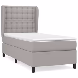 vidaXL Giroletto a Molle con Materasso Grigio Chiaro 90x200 cm Tessuto - Vista aggiuntiva 2