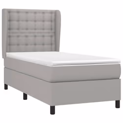 vidaXL Giroletto a Molle con Materasso Grigio Chiaro 90x200 cm Tessuto - Vista aggiuntiva 3