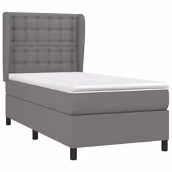 vidaXL Giroletto a Molle con Materasso Grigio Scuro 90x200 cm Tessuto - Vista aggiuntiva 3