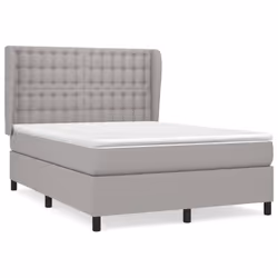 vidaXL Giroletto a Molle con Materasso Grigio Chiaro 140x200cm Tessuto - Vista aggiuntiva 2