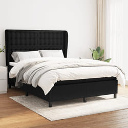 vidaXL Giroletto a Molle con Materasso Nero 140x200 cm in Tessuto
