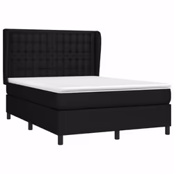 vidaXL Giroletto a Molle con Materasso Nero 140x200 cm in Tessuto - Vista aggiuntiva 3