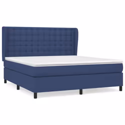 vidaXL Giroletto a Molle con Materasso Blu 160x200 cm in Tessuto - Vista aggiuntiva 2