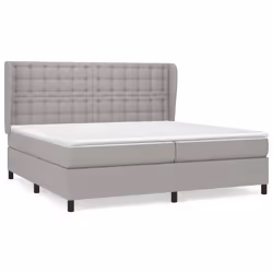 vidaXL Giroletto a Molle con Materasso Grigio Chiaro 200x200cm Tessuto - Vista aggiuntiva 2