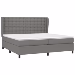 vidaXL Giroletto a Molle con Materasso Grigio Scuro 200x200 cm Tessuto - Vista aggiuntiva 3