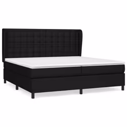 vidaXL Giroletto a Molle con Materasso Nero 200x200 cm in Tessuto - Vista aggiuntiva 2