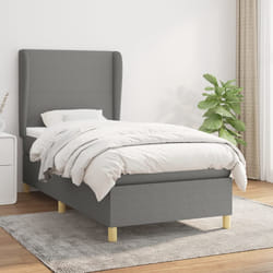 vidaXL Giroletto a Molle con Materasso Grigio Scuro 80x200 cm Tessuto