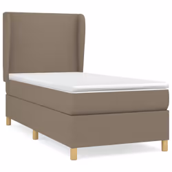 vidaXL Giroletto a Molle con Materasso Tortora 90x200 cm inTessuto - Vista aggiuntiva 2