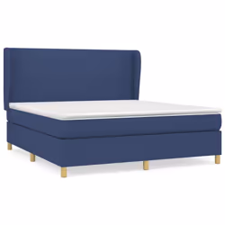 vidaXL Giroletto a Molle con Materasso Blu 160x200 cm in Tessuto - Vista aggiuntiva 2