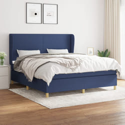 vidaXL Giroletto a Molle con Materasso Blu 180x200 cm in Tessuto