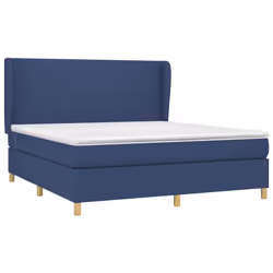 vidaXL Giroletto a Molle con Materasso Blu 180x200 cm in Tessuto - Vista aggiuntiva 3