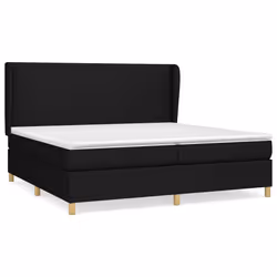 vidaXL Giroletto a Molle con Materasso Nero 200x200 cm in Tessuto - Vista aggiuntiva 2