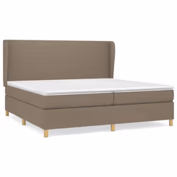 vidaXL Giroletto a Molle con Materasso Tortora 200x200 cm in Tessuto - Vista aggiuntiva 2