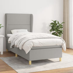 vidaXL Giroletto a Molle con Materasso Grigio Chiaro 90x190 cm Tessuto