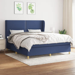 vidaXL Giroletto a Molle con Materasso Blu 180x200 cm in Tessuto