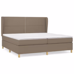 vidaXL Giroletto a Molle con Materasso Tortora 200x200 cm in Tessuto - Vista aggiuntiva 2