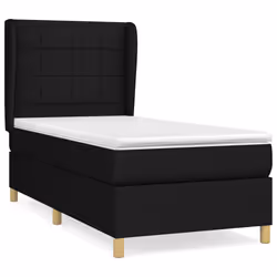 vidaXL Giroletto a Molle con Materasso Nero 90x200 cm in Tessuto - Vista aggiuntiva 2