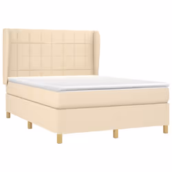 vidaXL Giroletto a Molle con Materasso Crema 140x200 cm in Tessuto - Vista aggiuntiva 3