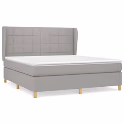 vidaXL Giroletto a Molle con Materasso Grigio Chiaro180x200 cm Tessuto - Vista aggiuntiva 2
