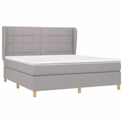 vidaXL Giroletto a Molle con Materasso Grigio Chiaro180x200 cm Tessuto - Vista aggiuntiva 3