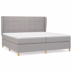 vidaXL Giroletto a Molle con Materasso Grigio Chiaro 200x200cm Tessuto - Vista aggiuntiva 2