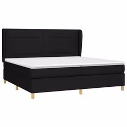 vidaXL Giroletto a Molle con Materasso Nero 200x200 cm in Tessuto - Vista aggiuntiva 3