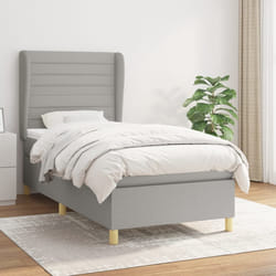vidaXL Giroletto a Molle con Materasso Grigio Chiaro 90x190 cm Tessuto