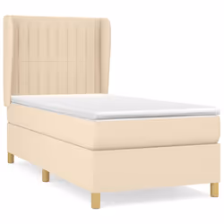 vidaXL Giroletto a Molle con Materasso Crema 80x200 cm inTessuto - Vista aggiuntiva 2
