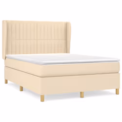 vidaXL Giroletto a Molle con Materasso Crema 140x200 cm in Tessuto - Vista aggiuntiva 2