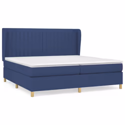 vidaXL Giroletto a Molle con Materasso Blu 200x200 cm in Tessuto - Vista aggiuntiva 2