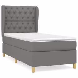 vidaXL Giroletto a Molle con Materasso Grigio Scuro 80x200 cm Tessuto - Vista aggiuntiva 2