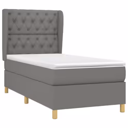 vidaXL Giroletto a Molle con Materasso Grigio Scuro 80x200 cm Tessuto - Vista aggiuntiva 3